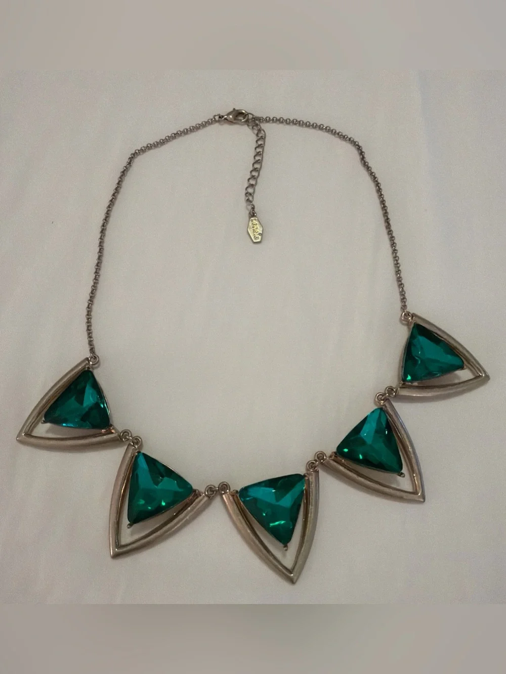 Kensie Emerald Triangle Statement Necklace - Women Jewelry